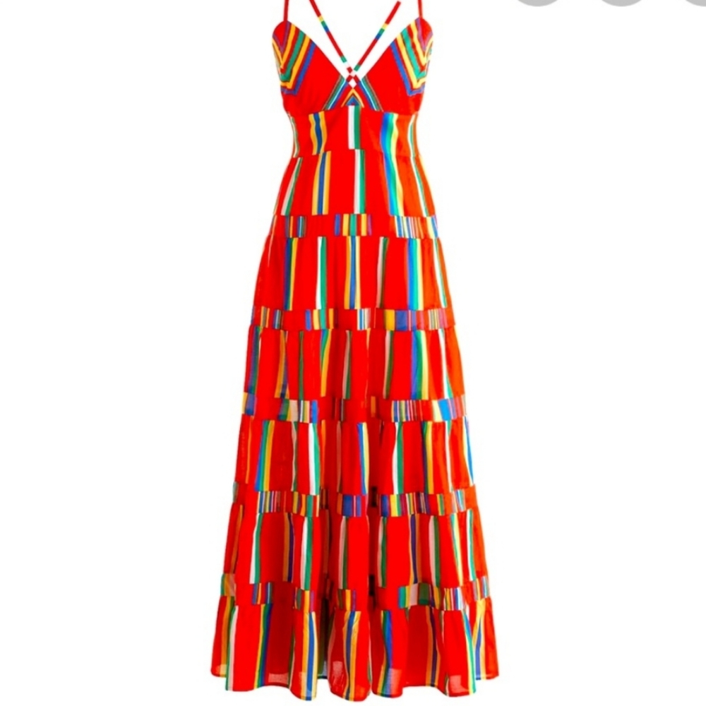 J Crew Tiered cotton voile dress in stripe